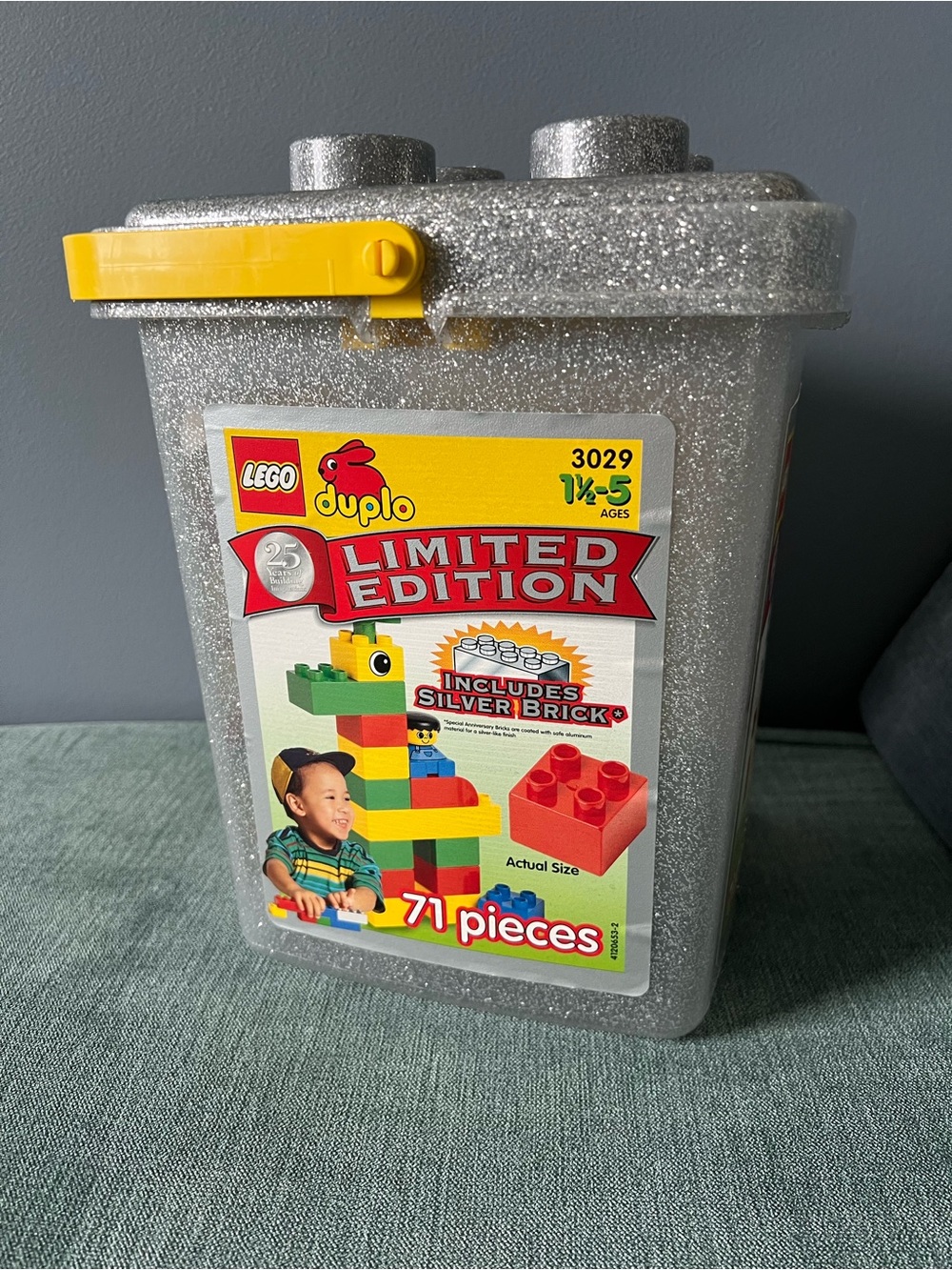 Lego Duplo Limited Edition Silver Glitter Bucket